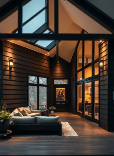 Black modern farmhouse exterior ideas 1
