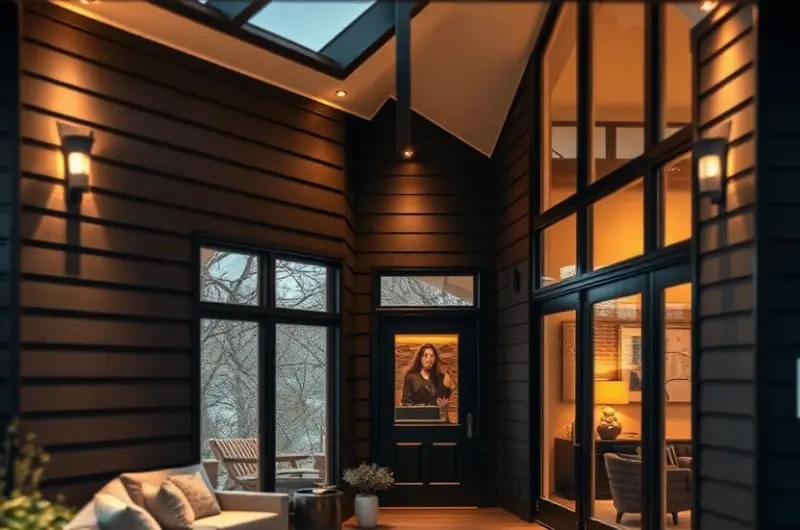 Black modern farmhouse exterior ideas 1