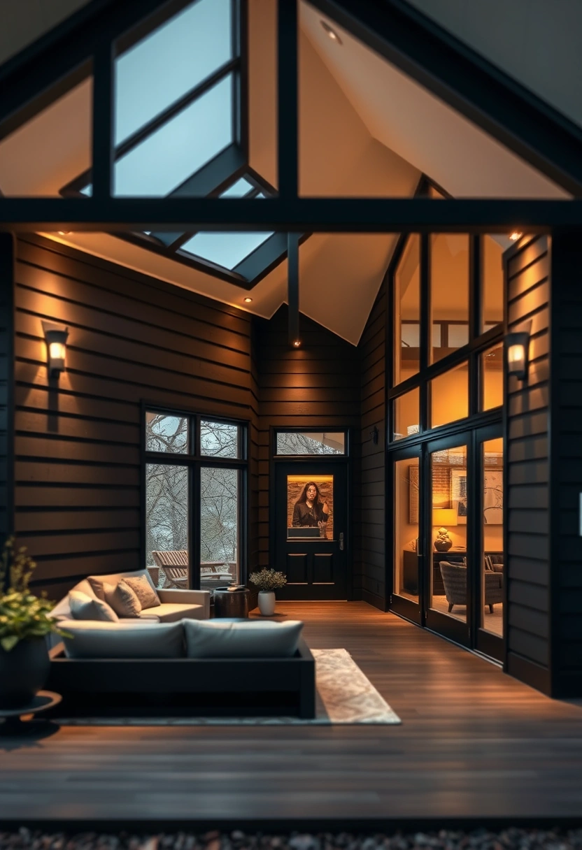Black modern farmhouse exterior ideas 1