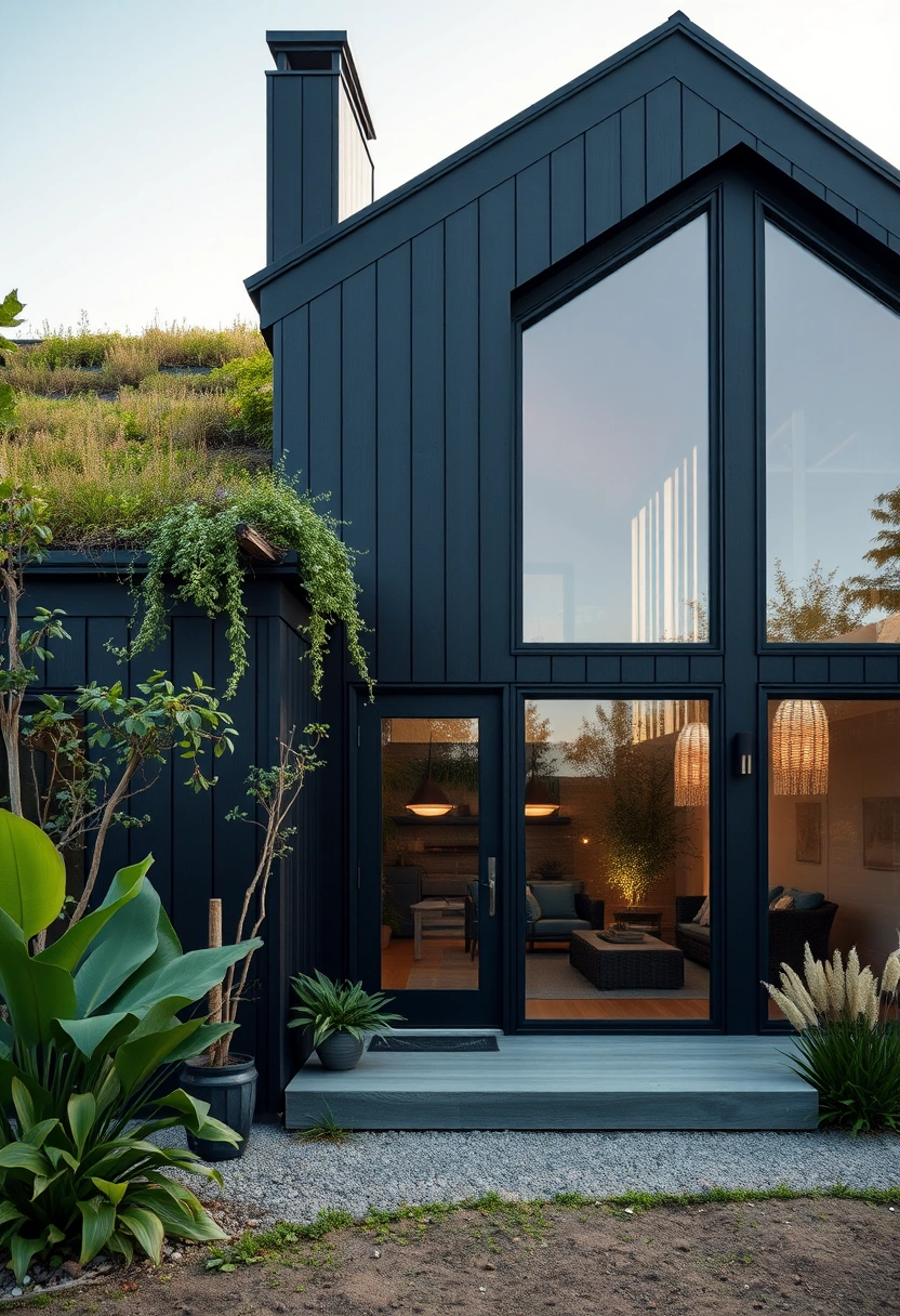 Black modern farmhouse exterior ideas 18