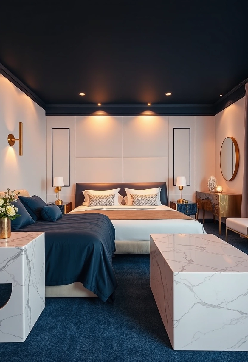 Blue and white bedroom ideas 13