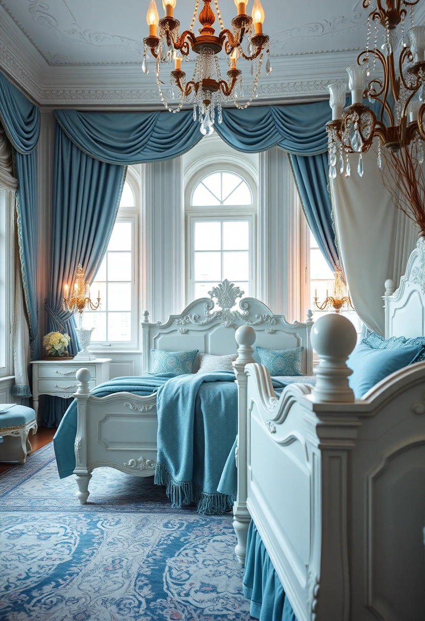 Blue and white bedroom ideas 17