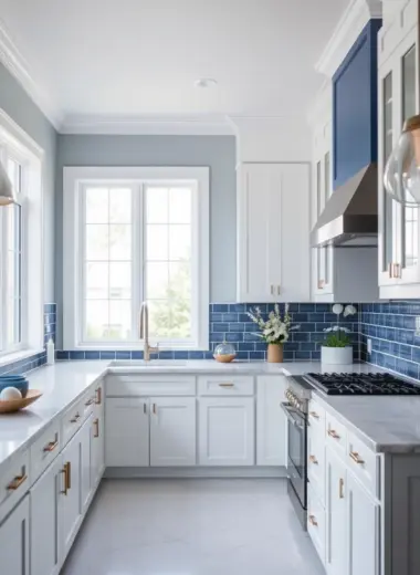 Blue and white kitchen ideas 1