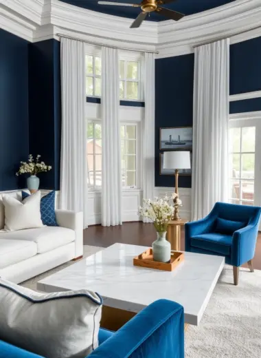 Blue and white living room ideas 1