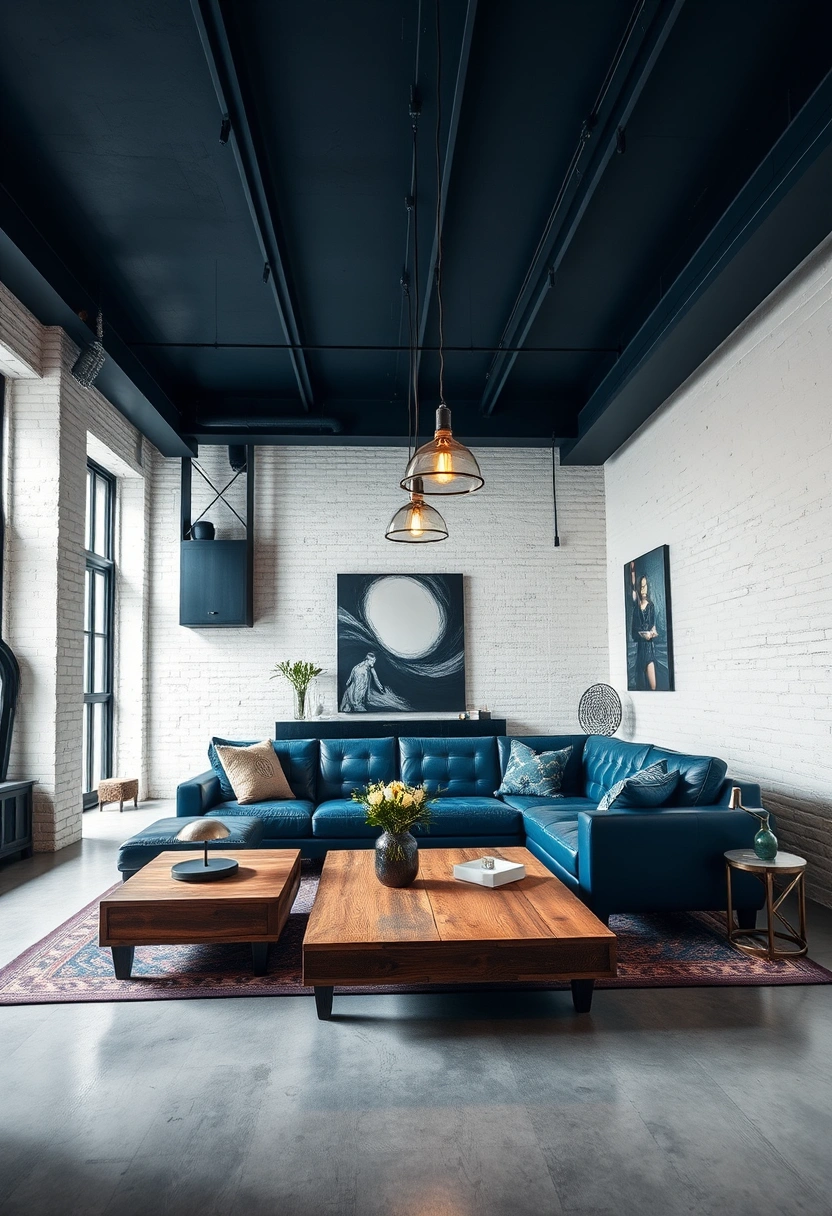 Blue and white living room ideas 12