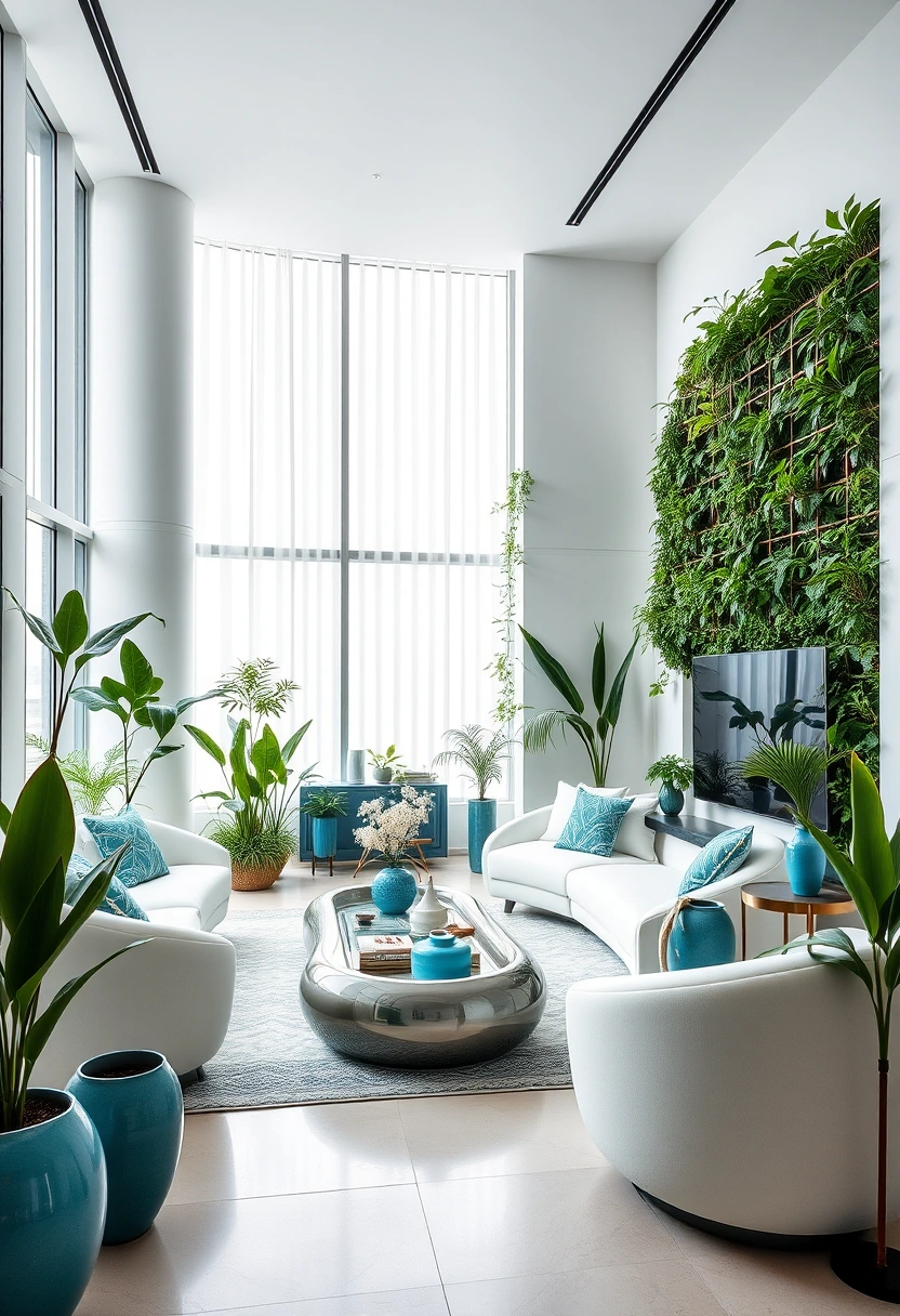 Blue and white living room ideas 15