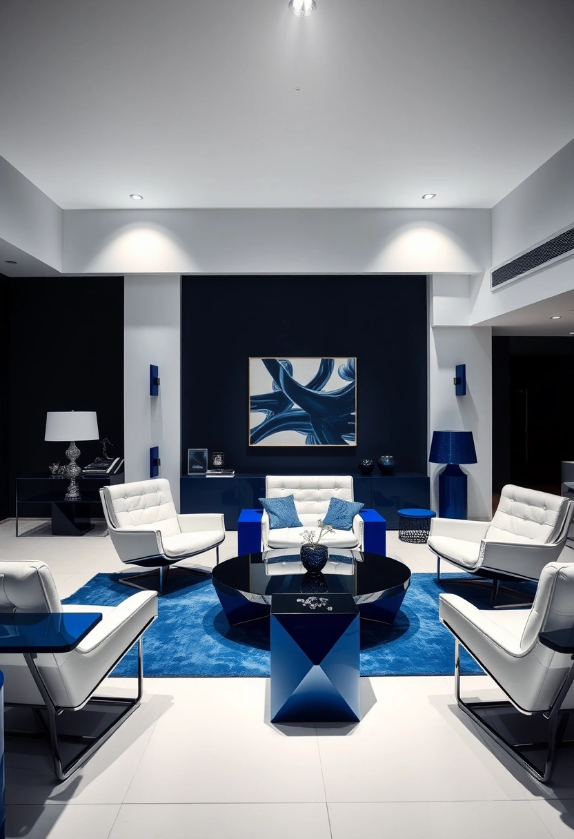 Blue and white living room ideas 16