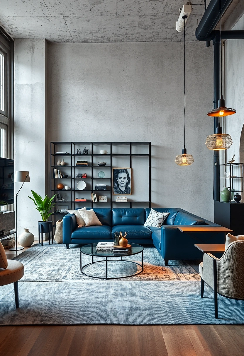 Blue and white living room ideas 5
