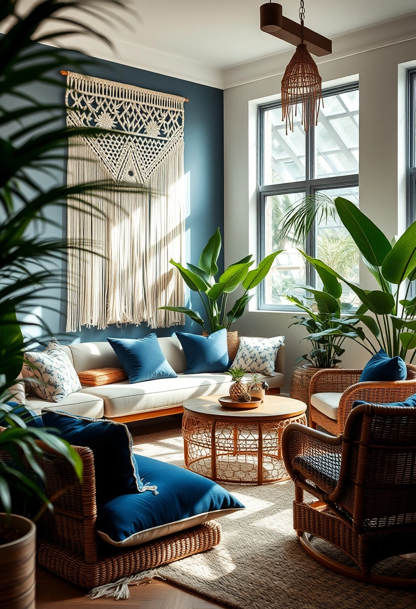 Blue and white living room ideas 7