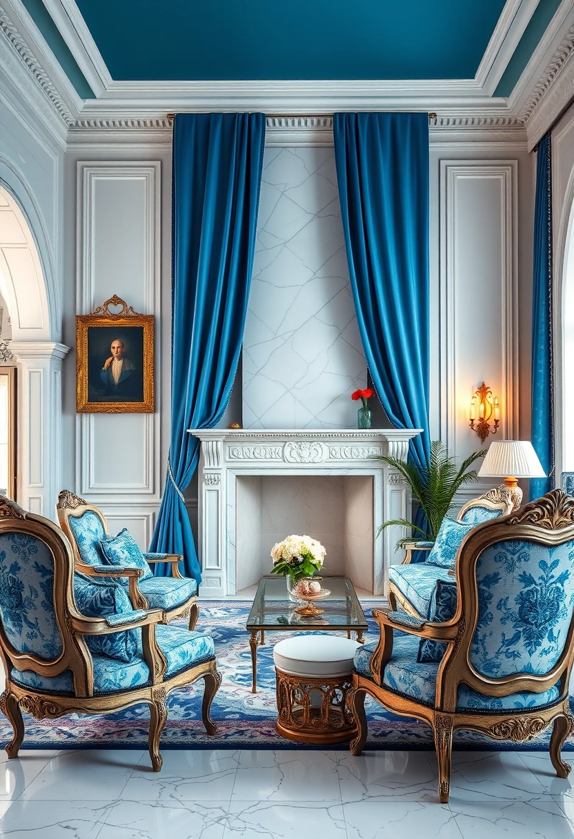 Blue and white living room ideas 8