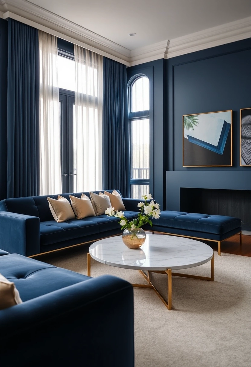 Blue couch living room ideas 1