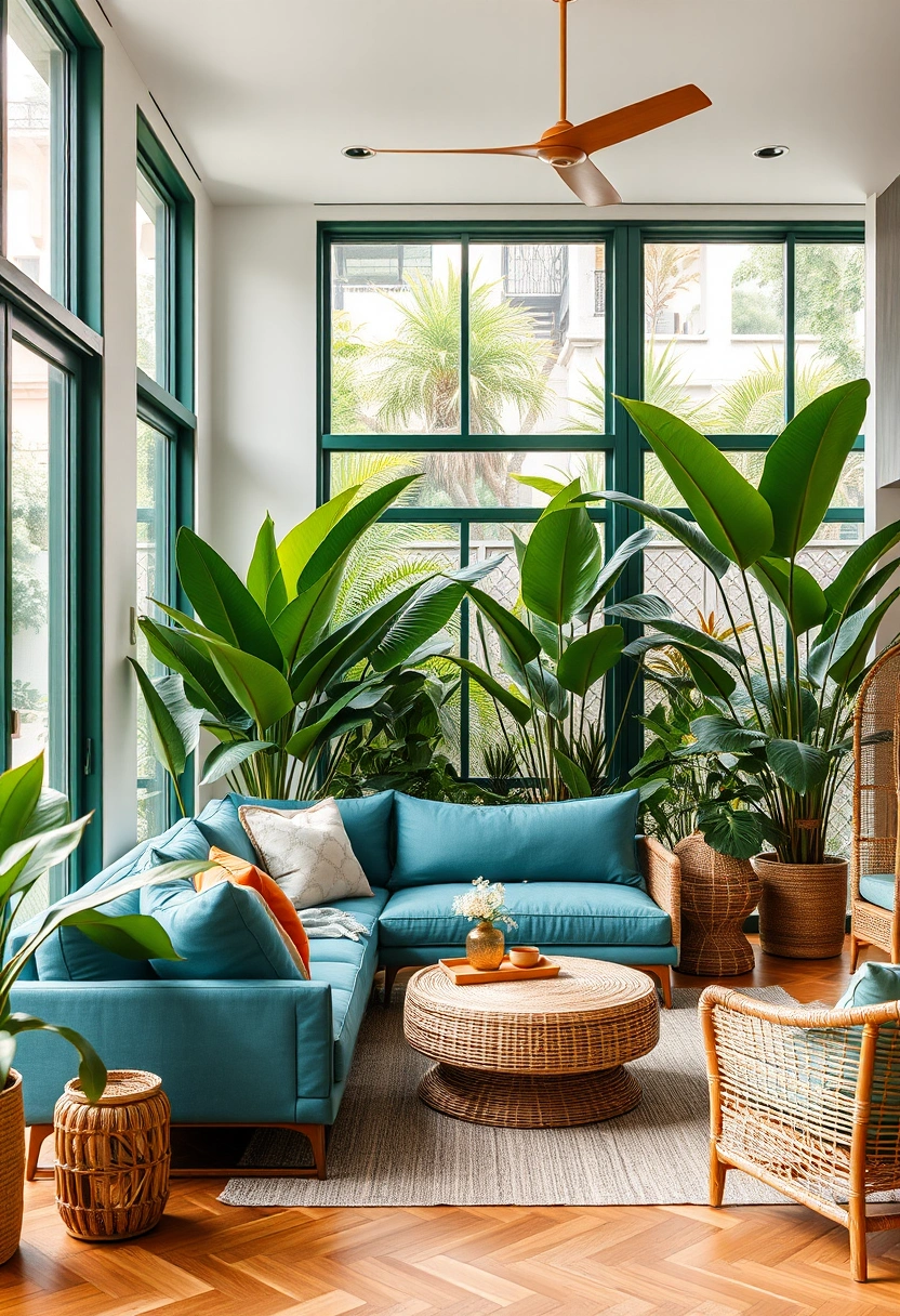 Blue couch living room ideas 10