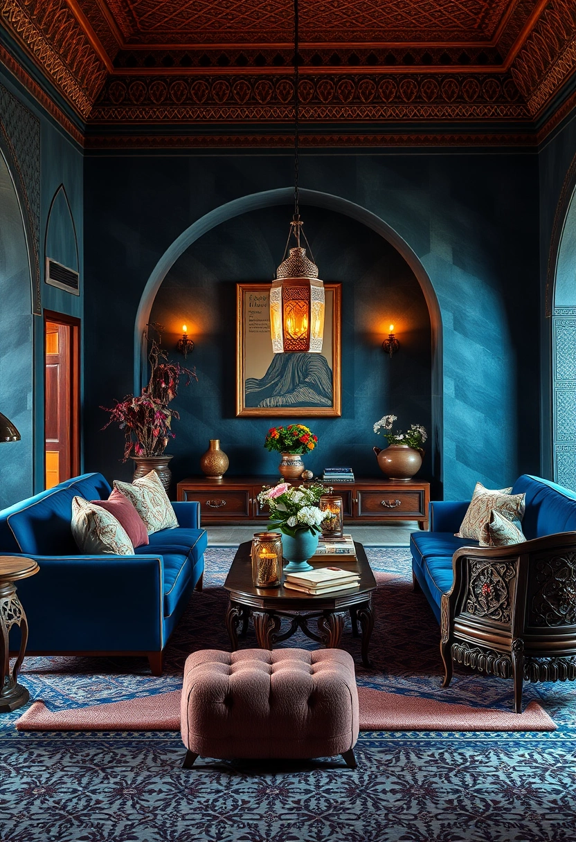 Blue couch living room ideas 15