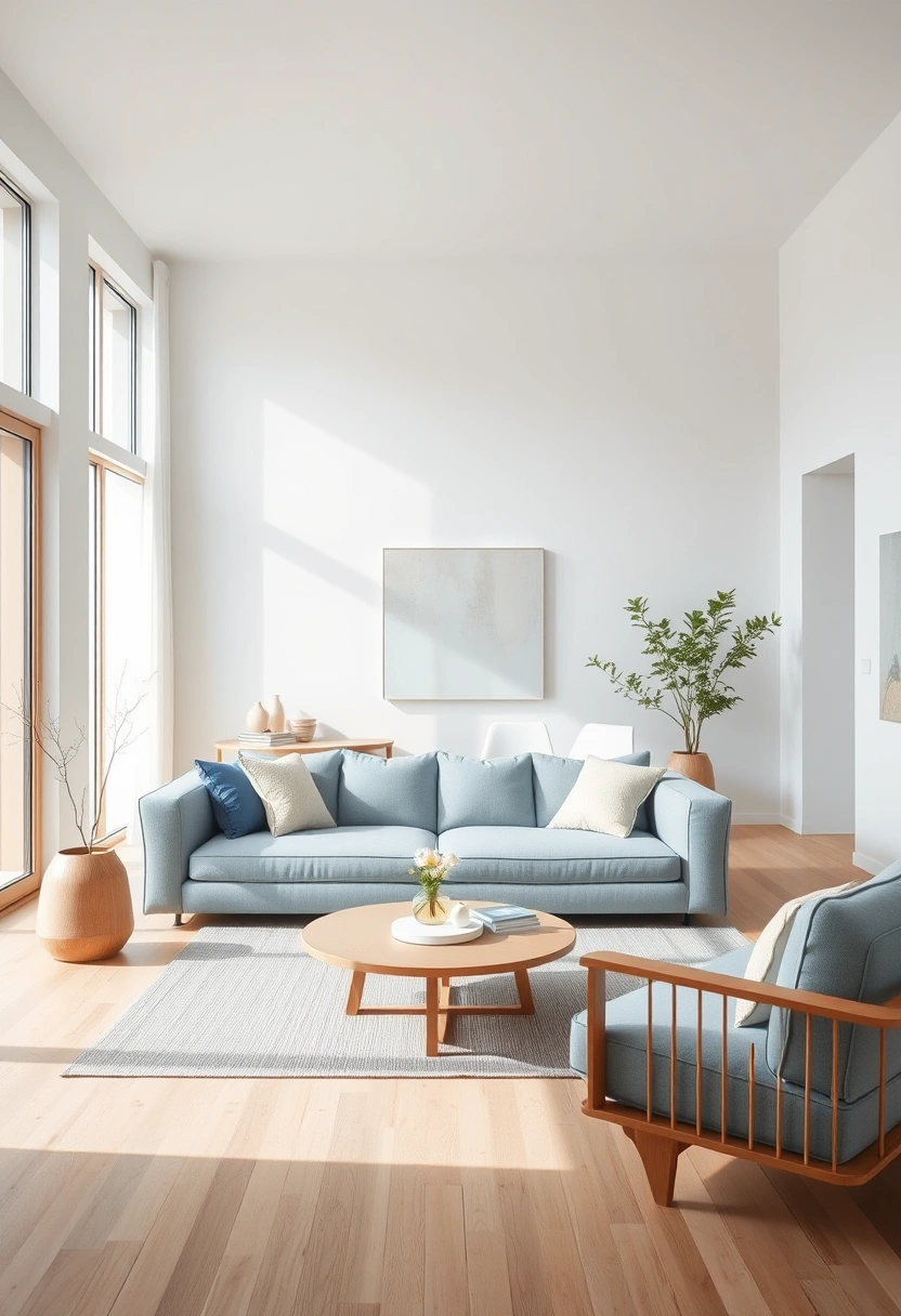 Blue couch living room ideas 16