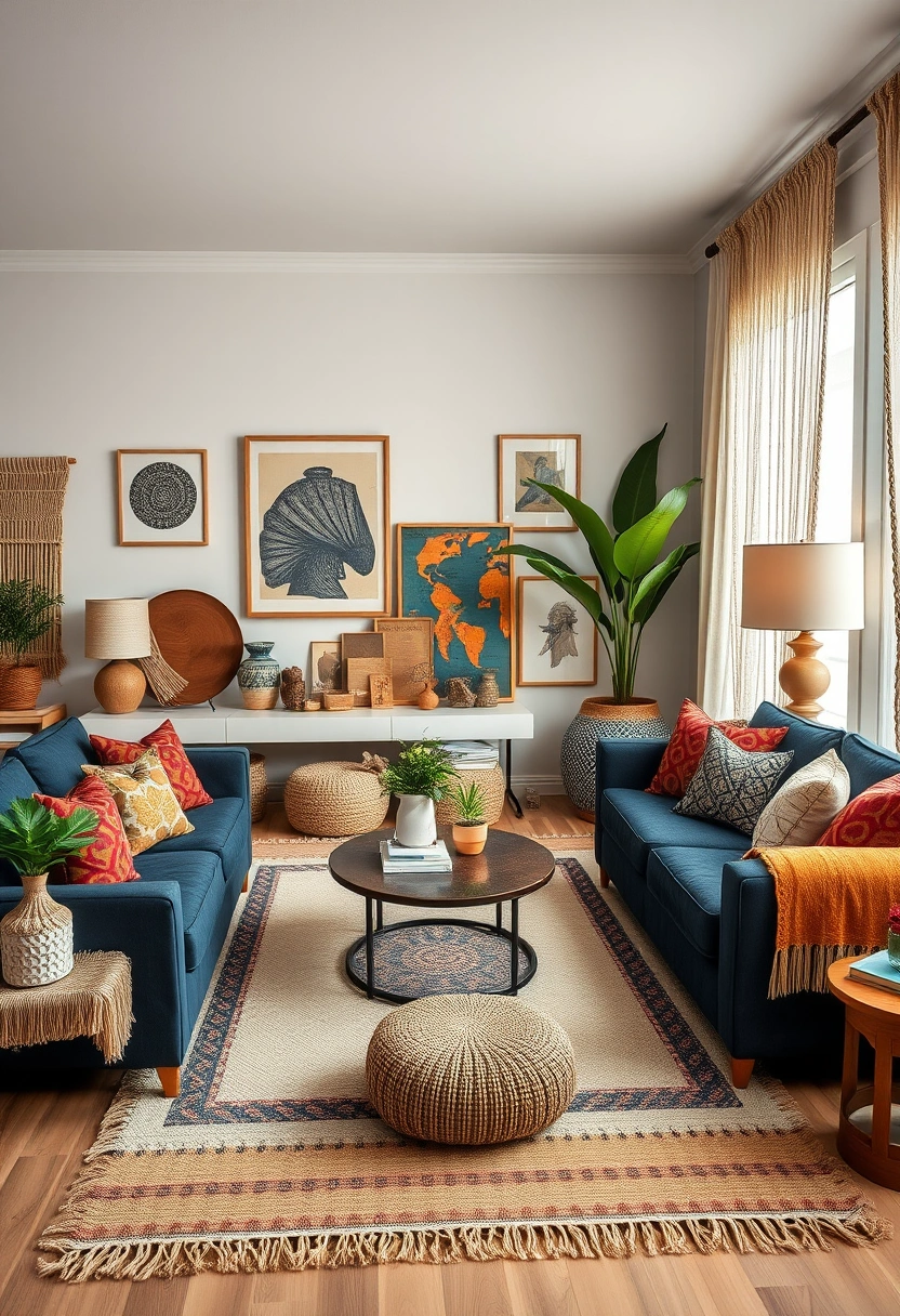 Blue couch living room ideas 17