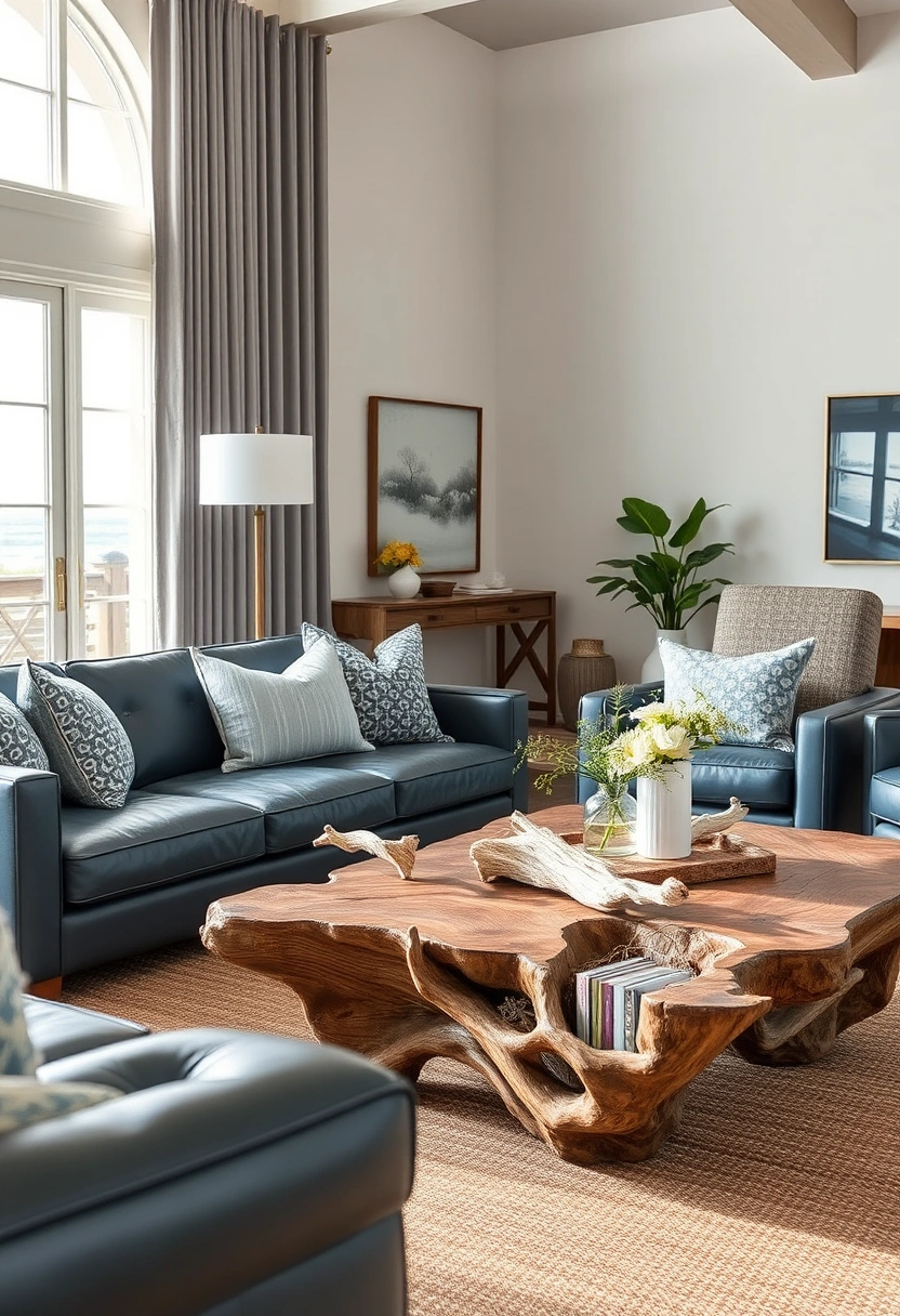 Blue couch living room ideas 18
