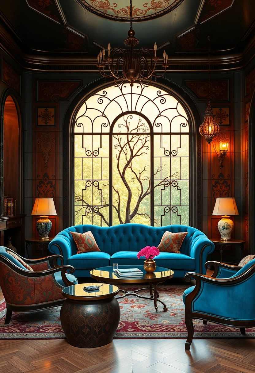 Blue couch living room ideas 19