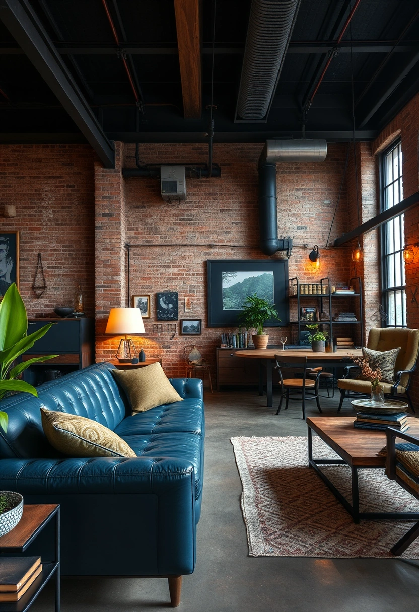 Blue couch living room ideas 8