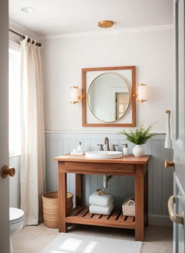 Coastal farmhouse bathroom ideas 1