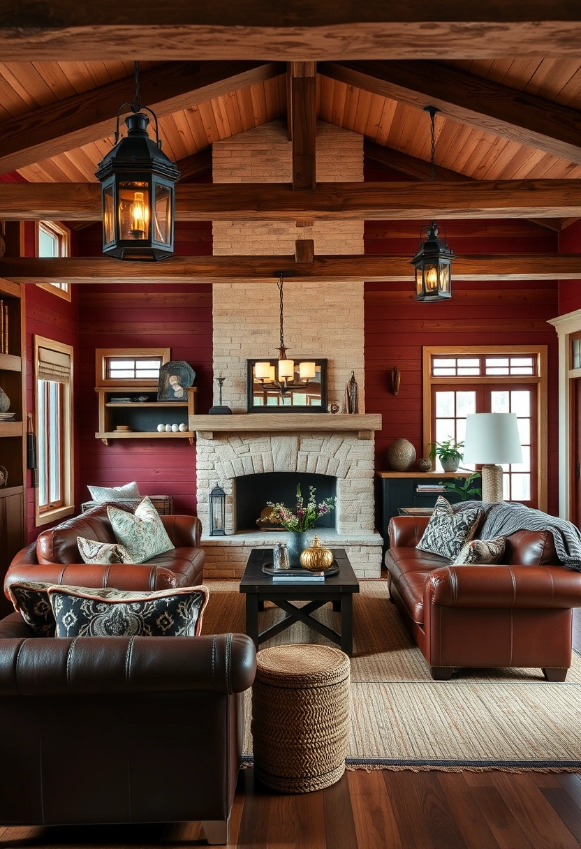 Coastal farmhouse living room ideas 13