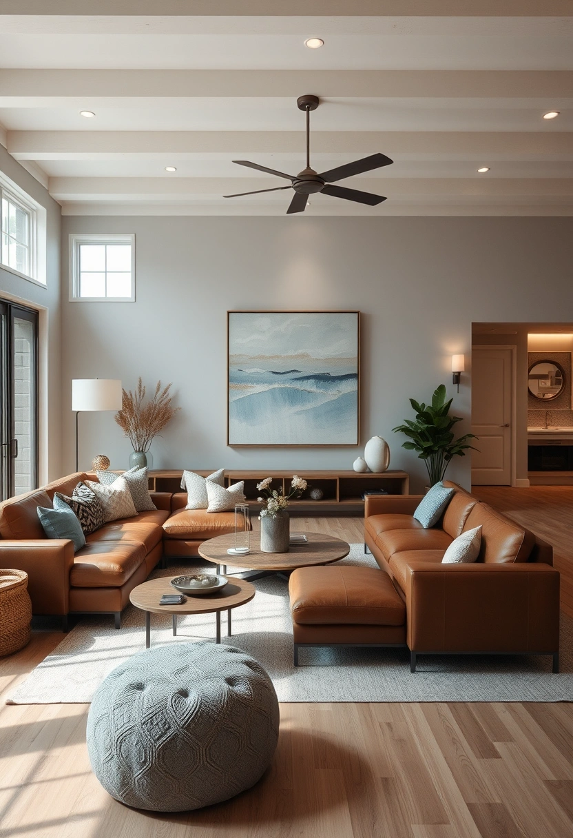 Coastal farmhouse living room ideas 17
