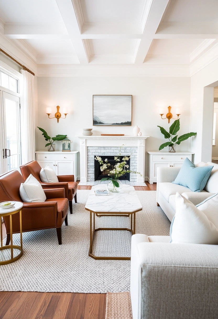 Coastal farmhouse living room ideas 3