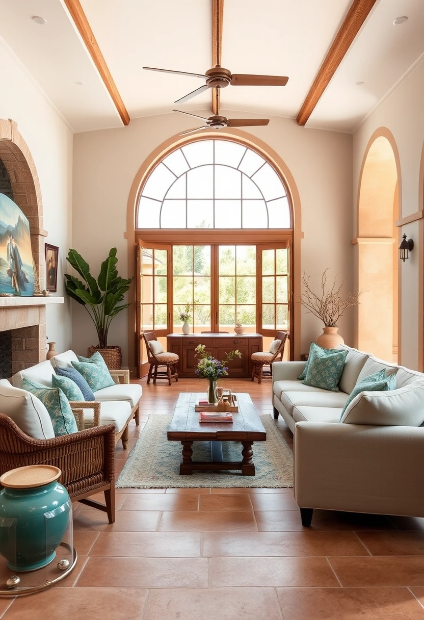 Coastal farmhouse living room ideas 5