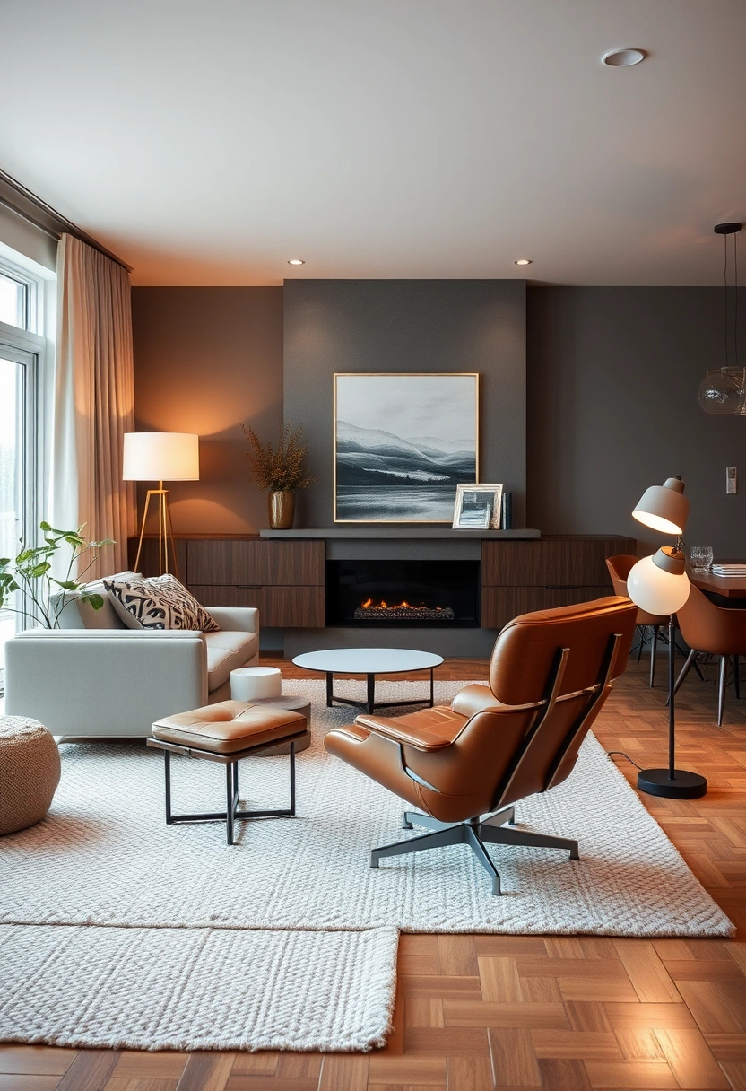 Cozy mid century modern living room ideas 2