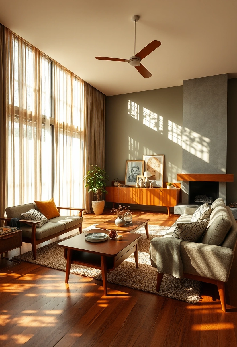 Cozy mid century modern living room ideas 3