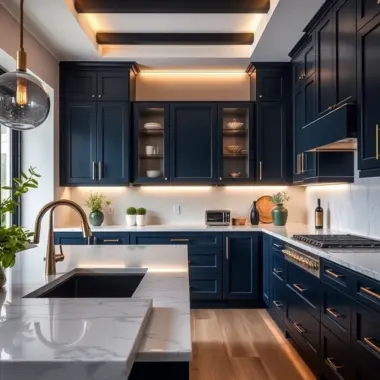 Dark blue kitchen ideas 1