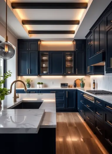 Dark blue kitchen ideas 1