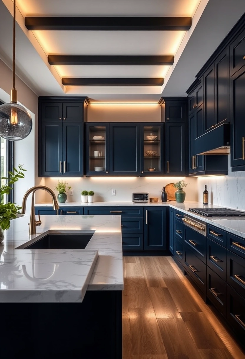 Dark blue kitchen ideas 1