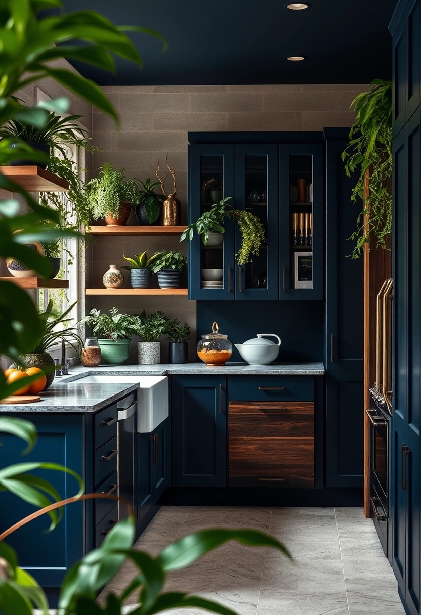 Dark blue kitchen ideas 12