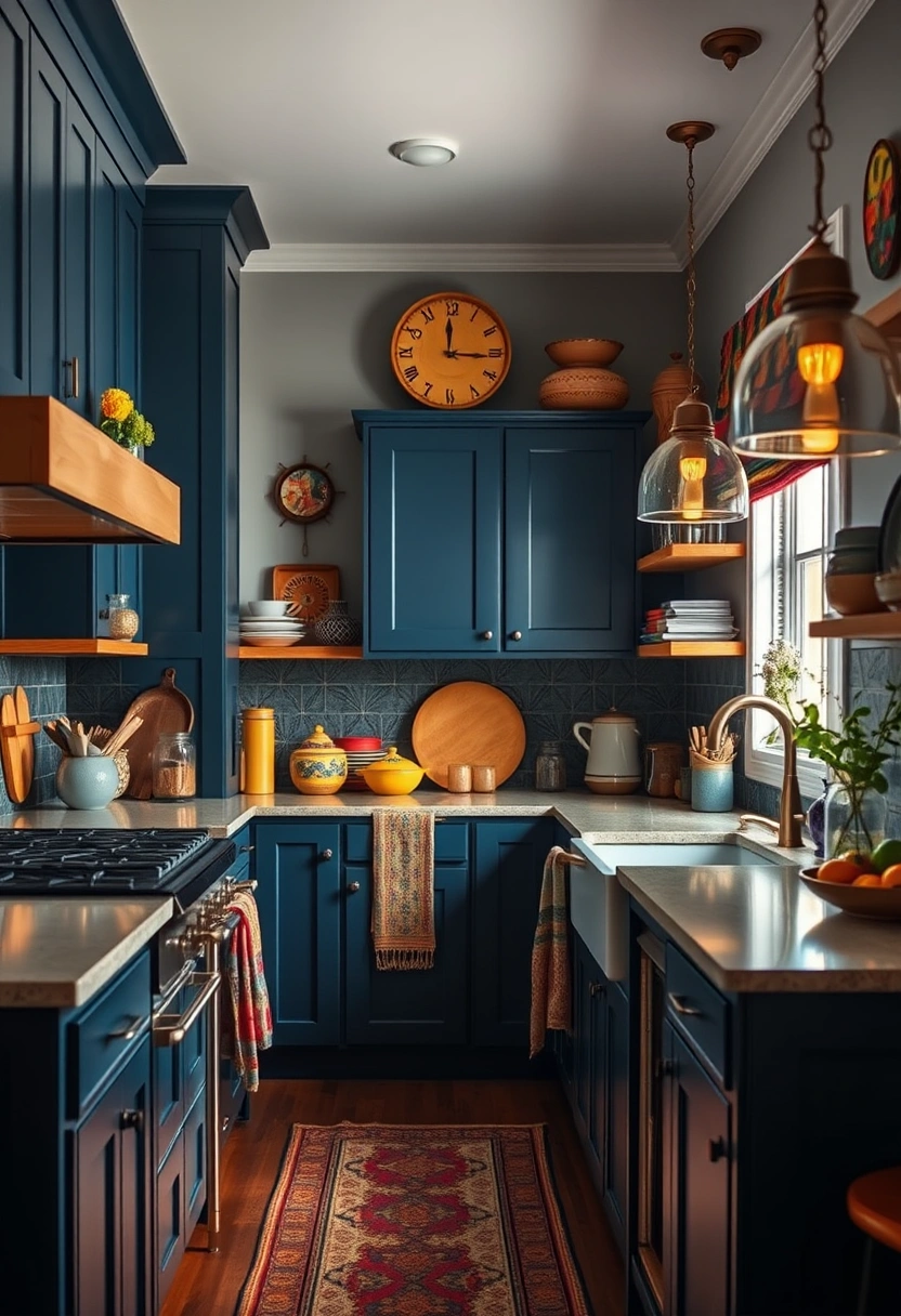 Dark blue kitchen ideas 20