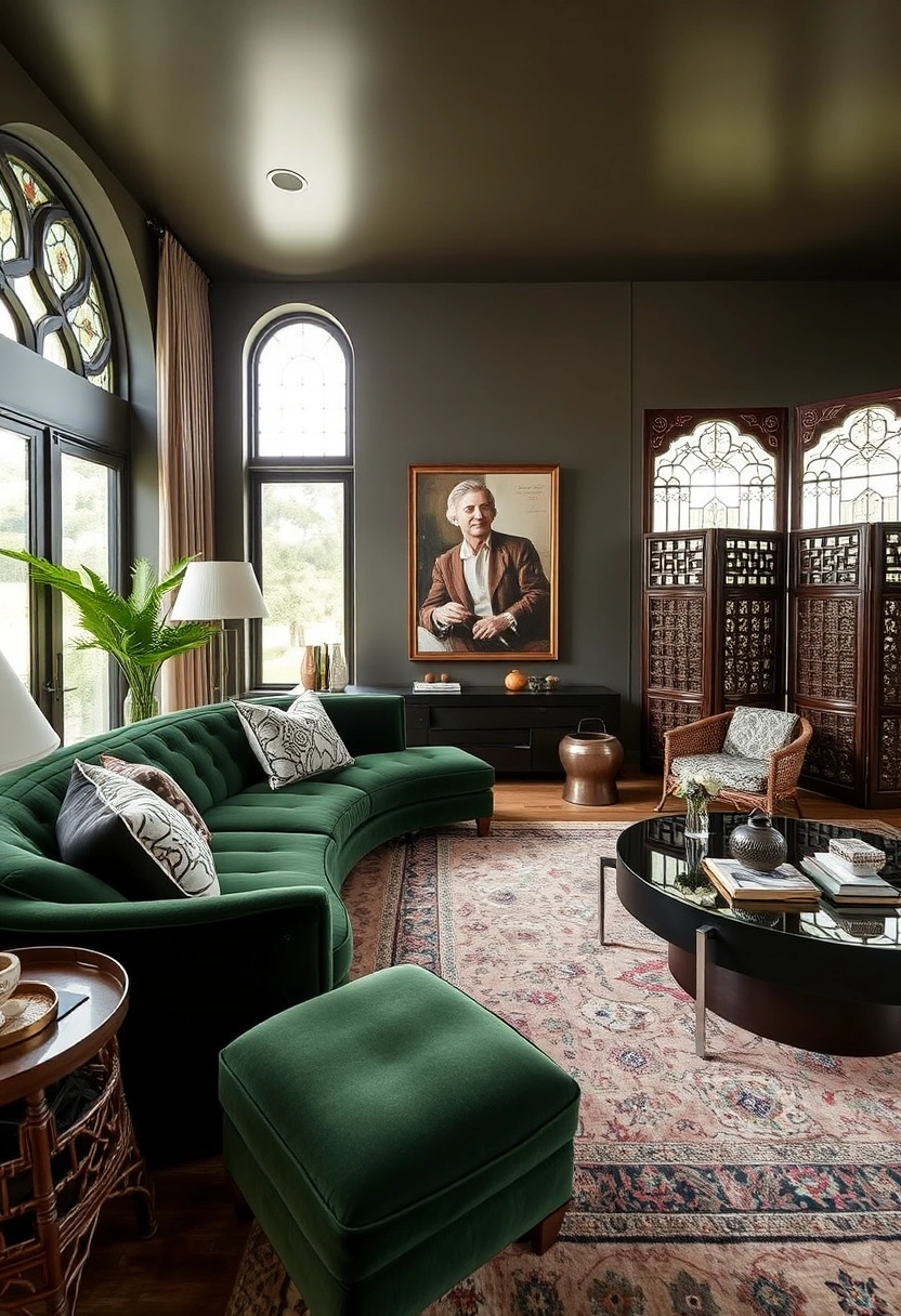 Dark boho living room ideas 14