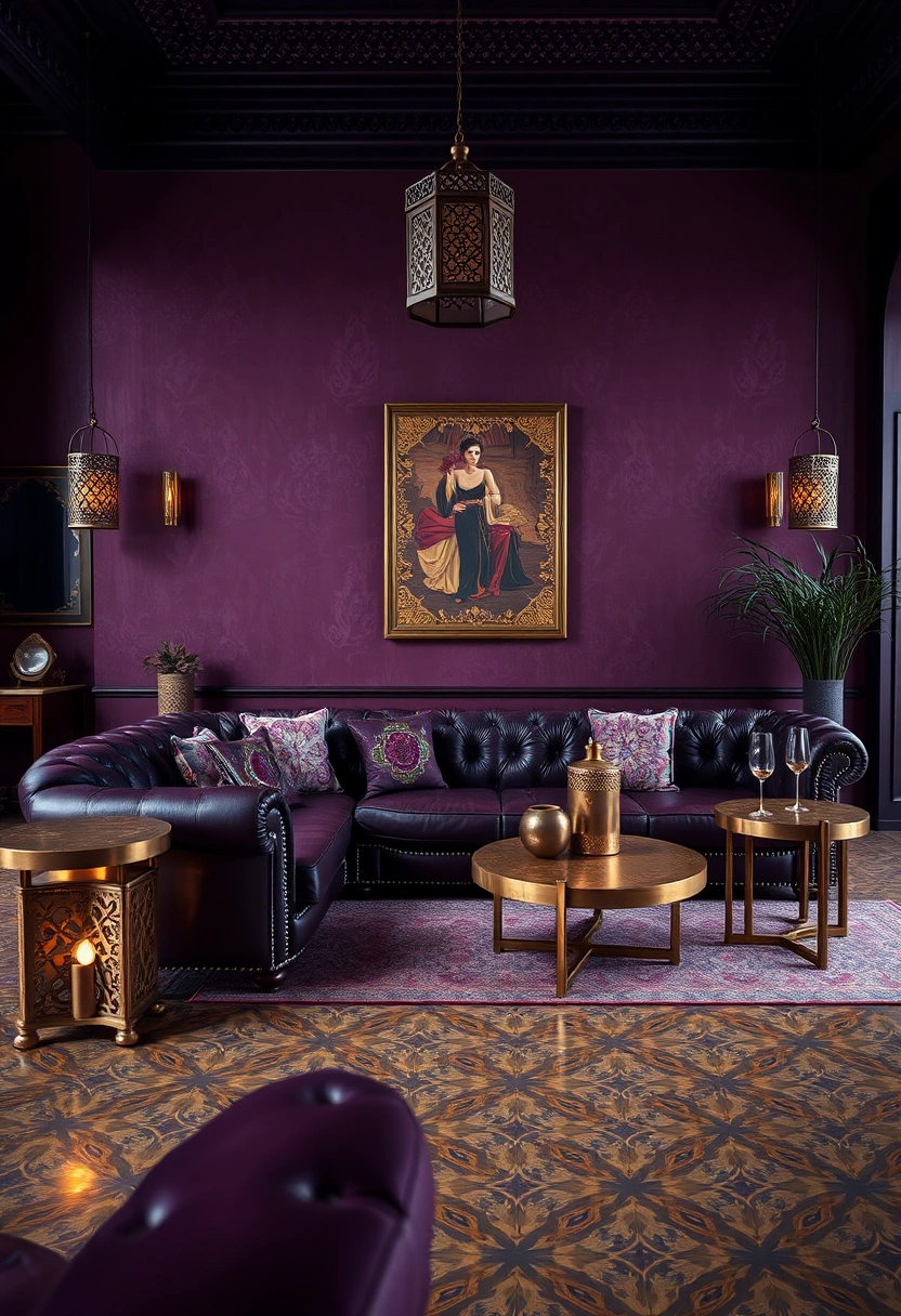 Dark boho living room ideas 7