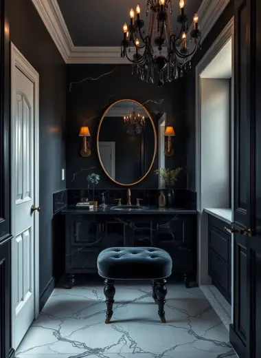 Dark feminine bathroom decor ideas 1