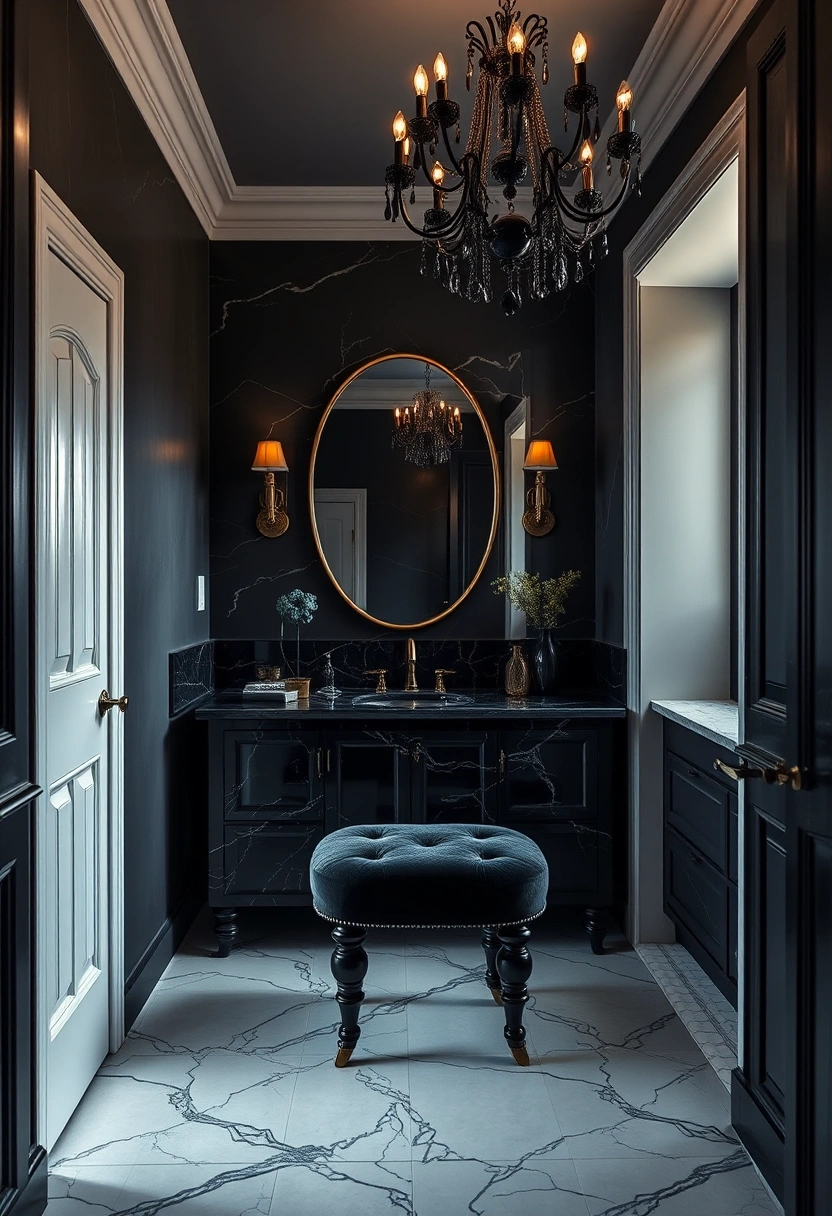 Dark feminine bathroom decor ideas 1