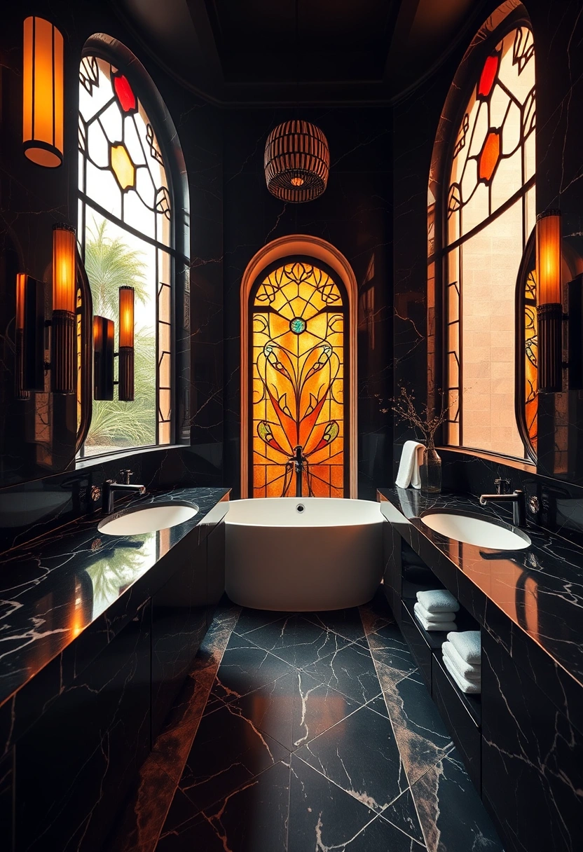 Dark feminine bathroom decor ideas 11
