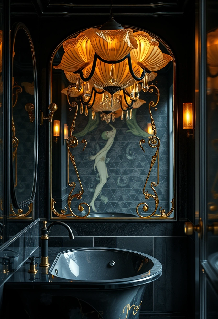 Dark feminine bathroom decor ideas 15