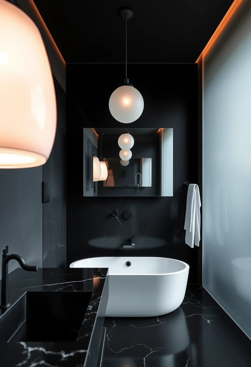 Dark feminine bathroom decor ideas 16
