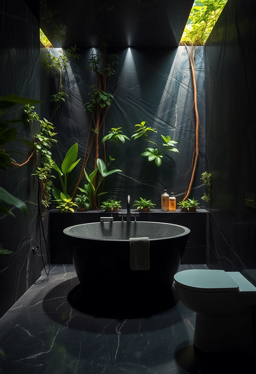 Dark feminine bathroom decor ideas 18