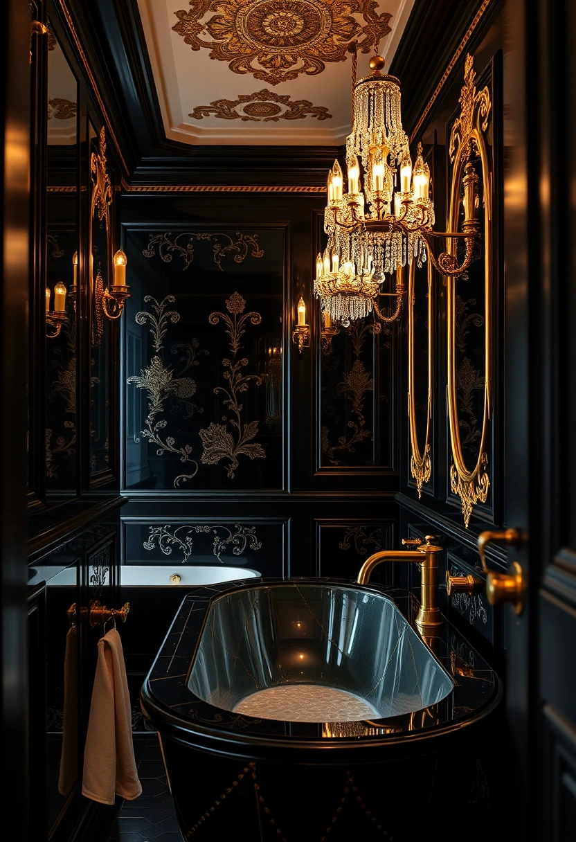 Dark feminine bathroom decor ideas 19