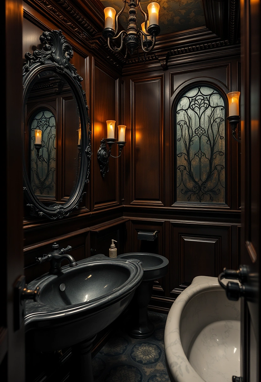 Dark feminine bathroom decor ideas 5