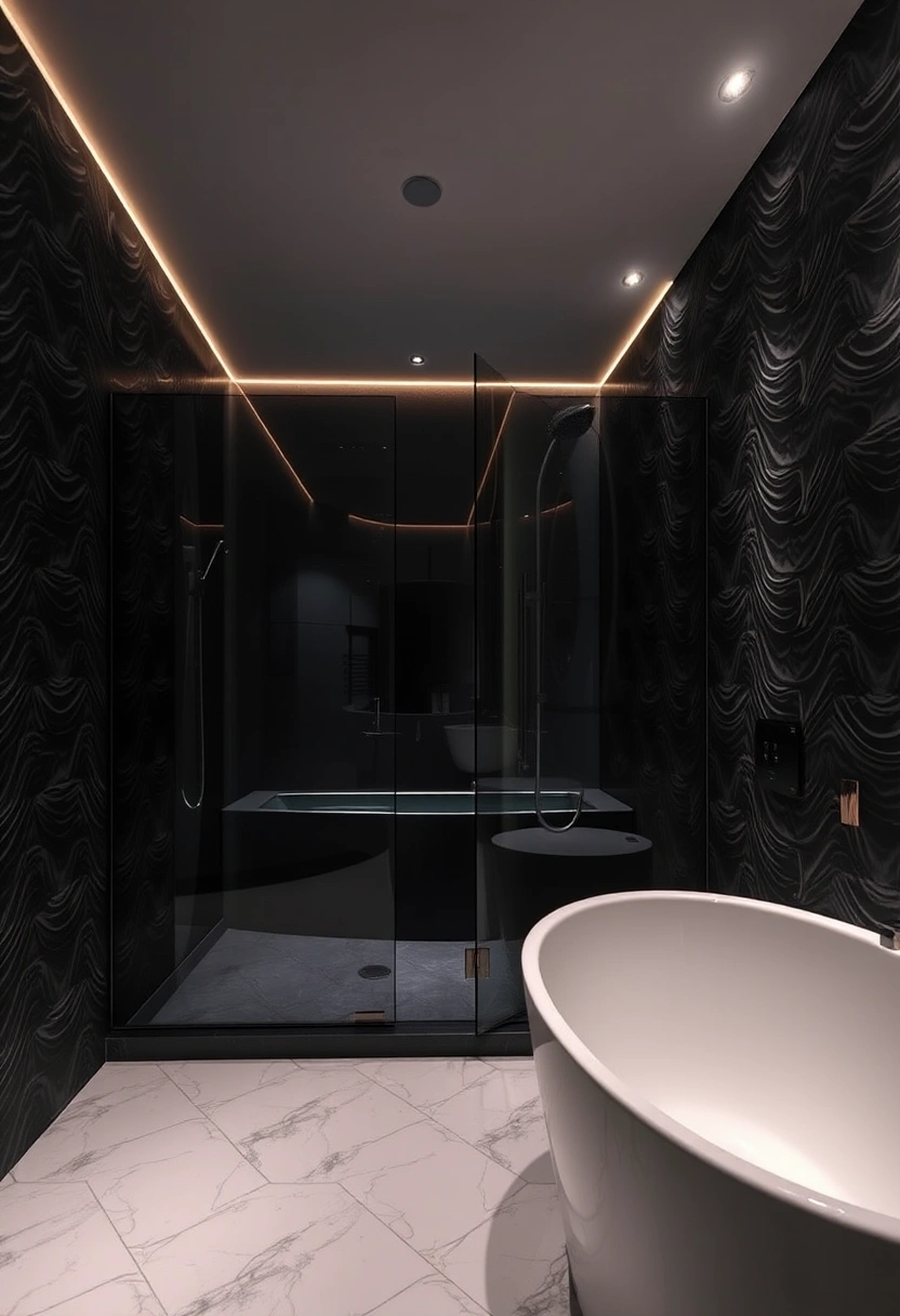 Dark feminine bathroom decor ideas 7