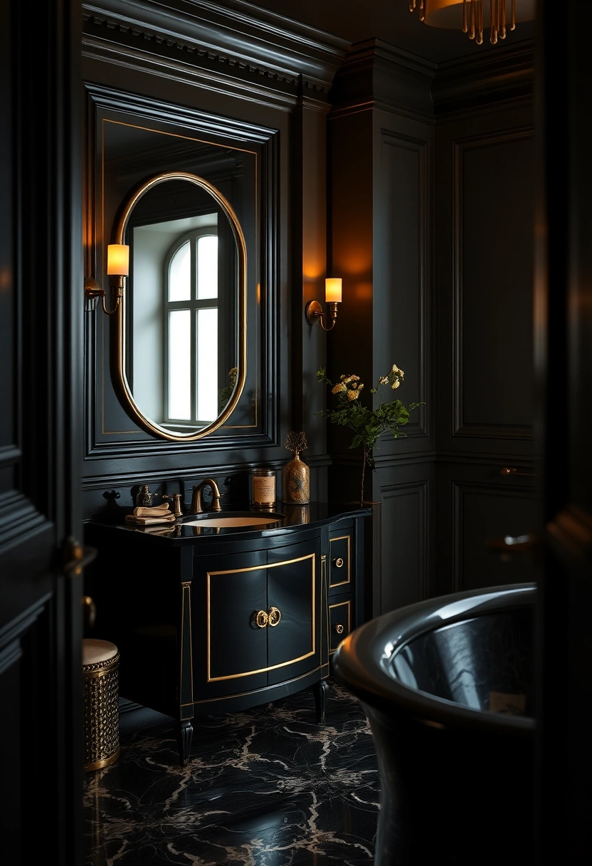 Dark feminine bathroom decor ideas 8