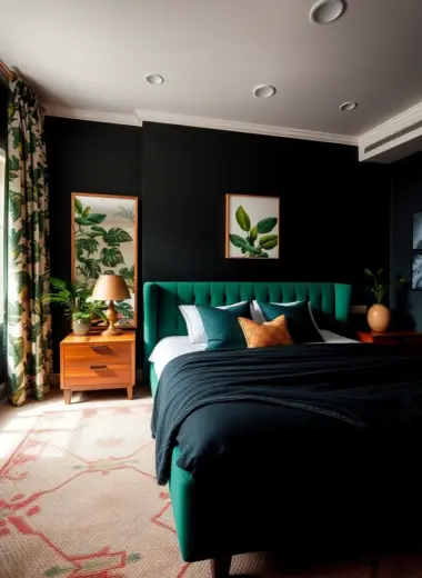 Dark green bedroom ideas 1