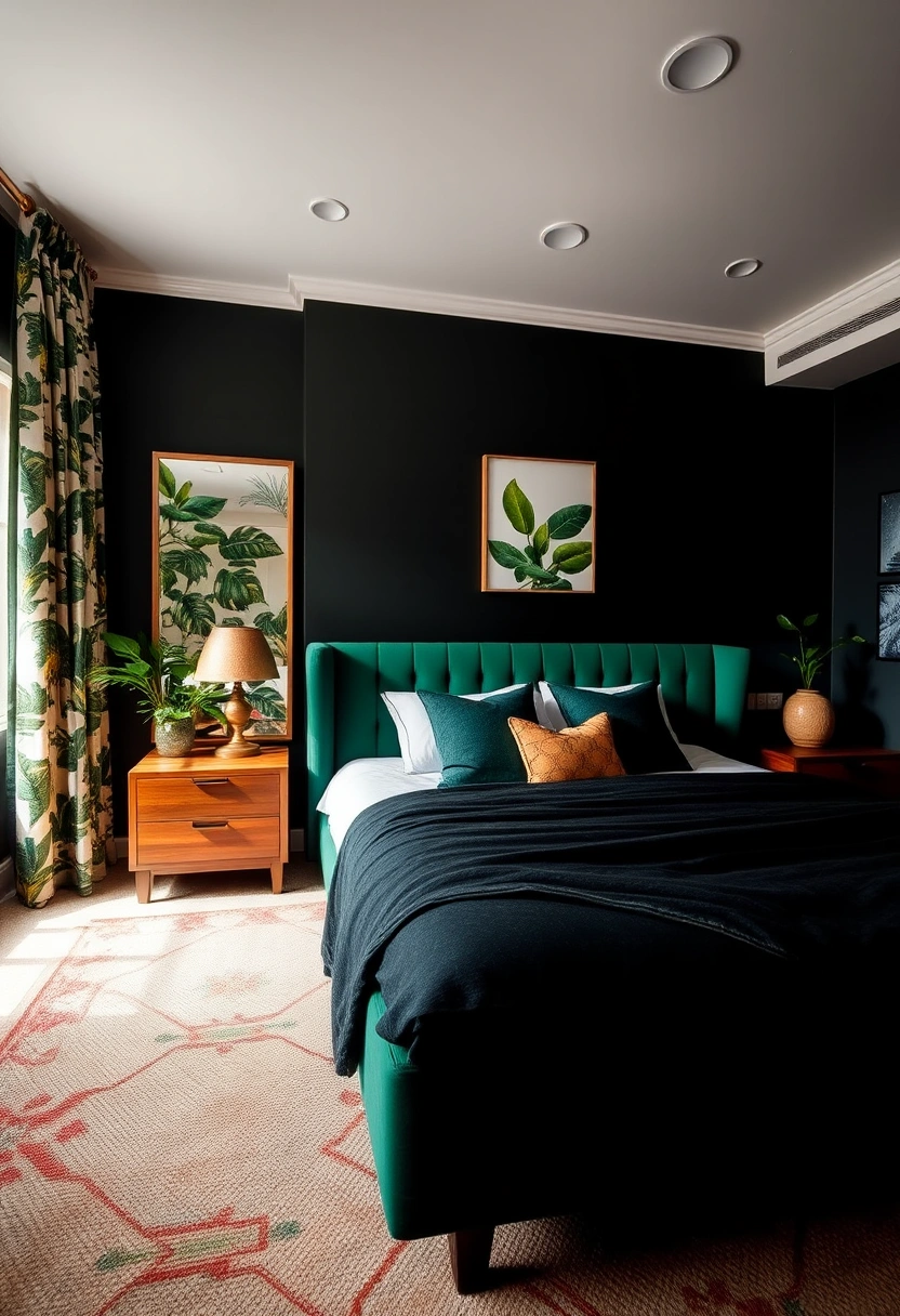 Dark green bedroom ideas 1
