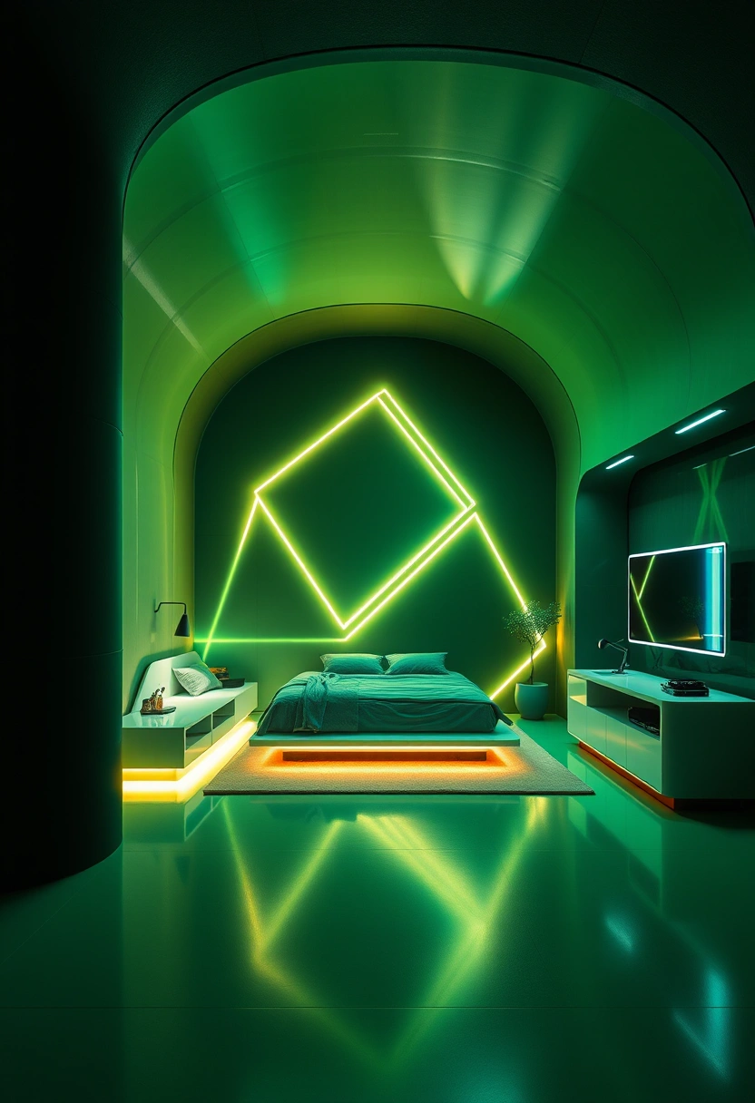 Dark green bedroom ideas 17