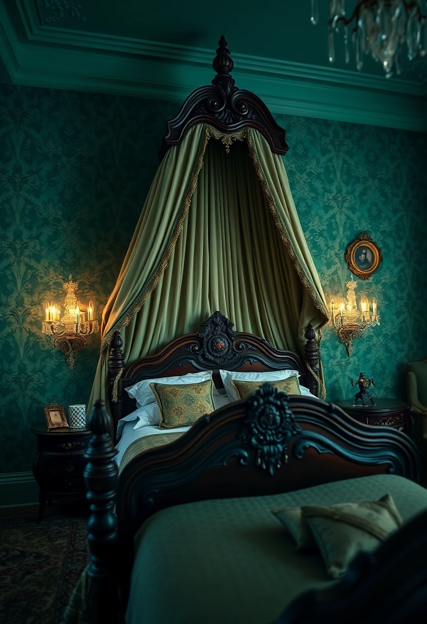 Dark green bedroom ideas 20